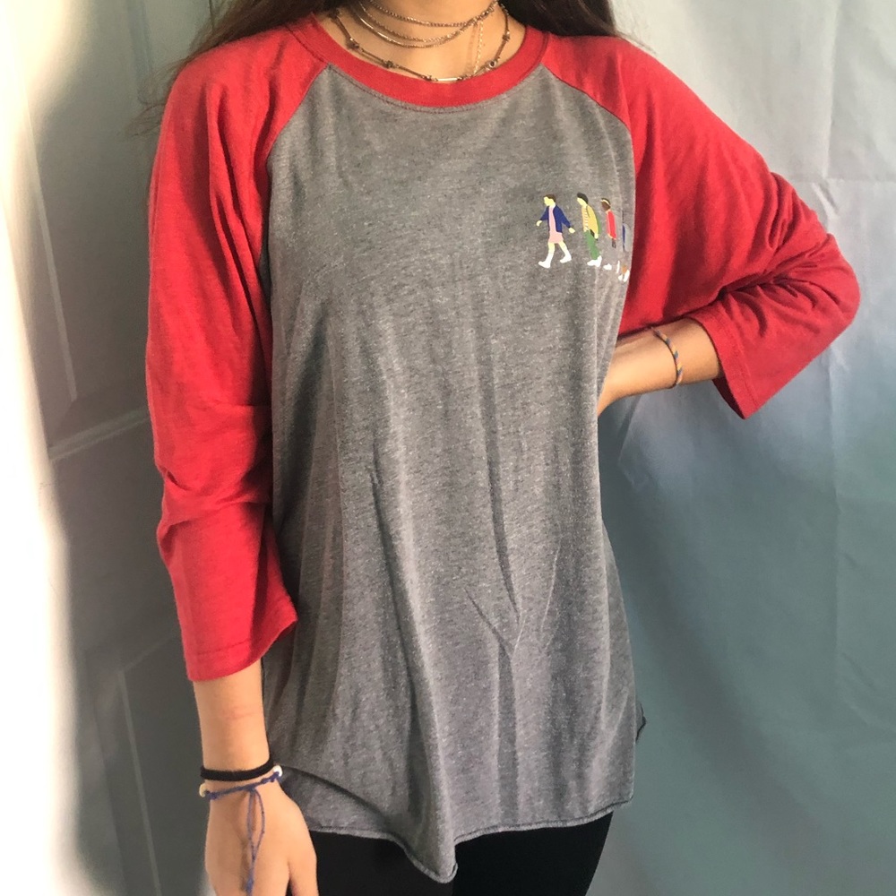 Stranger Things Heather Grey  Baseball T-shirt